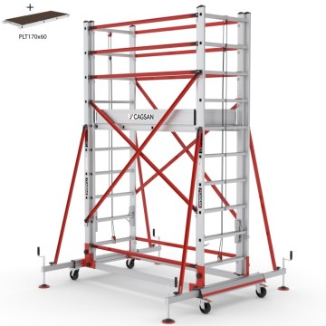 Çağsan 10 Basamaklı TeleSafe XLN-PR İki Parçalı Alüminyum İskele (S005XLN-PR)